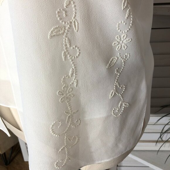 Vintage Beaded Cream Floral Top and Cardigan Set Large - Picture 10 of 11